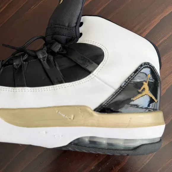 Size 13 - Nike Air Jordan Max Aura White Black Gold AQ9084-107 Men's Shoes - Picture 7 of 11